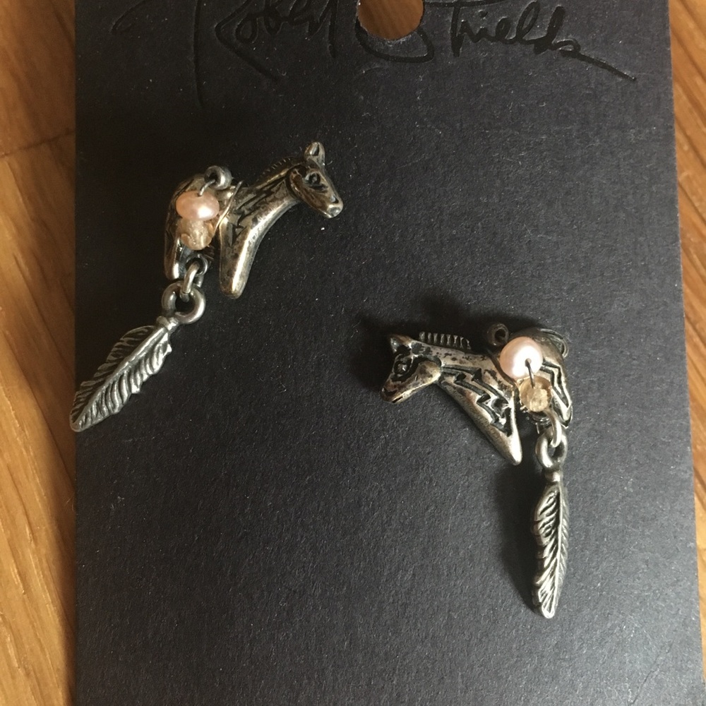 Robert Shields Silver Horse Earrings